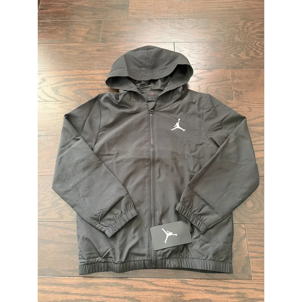 Jordan Boys Jumpman Windbreaker Jacket Black Dri-FIT 95C720-023 Size S 8-10Y